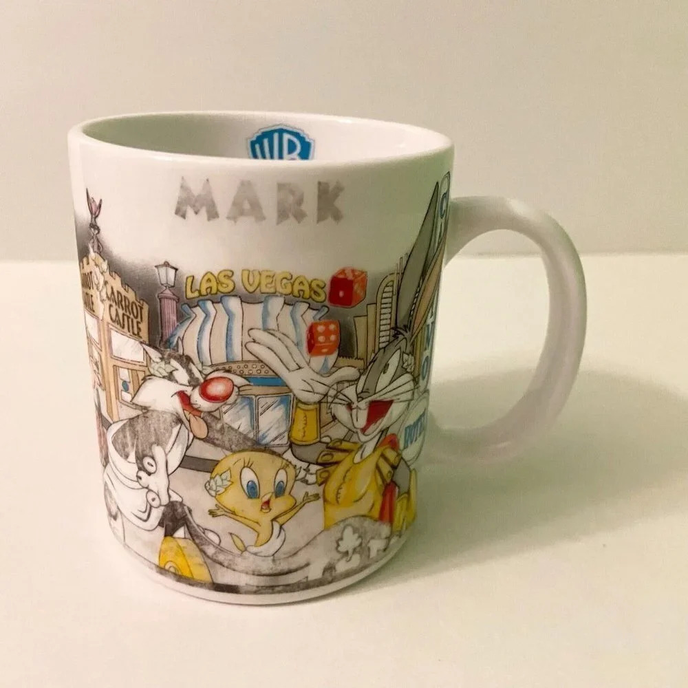 Vintage 1998 Looney Tunes Characters Coffee Cup Linyi Mug Mark Warner Brothers